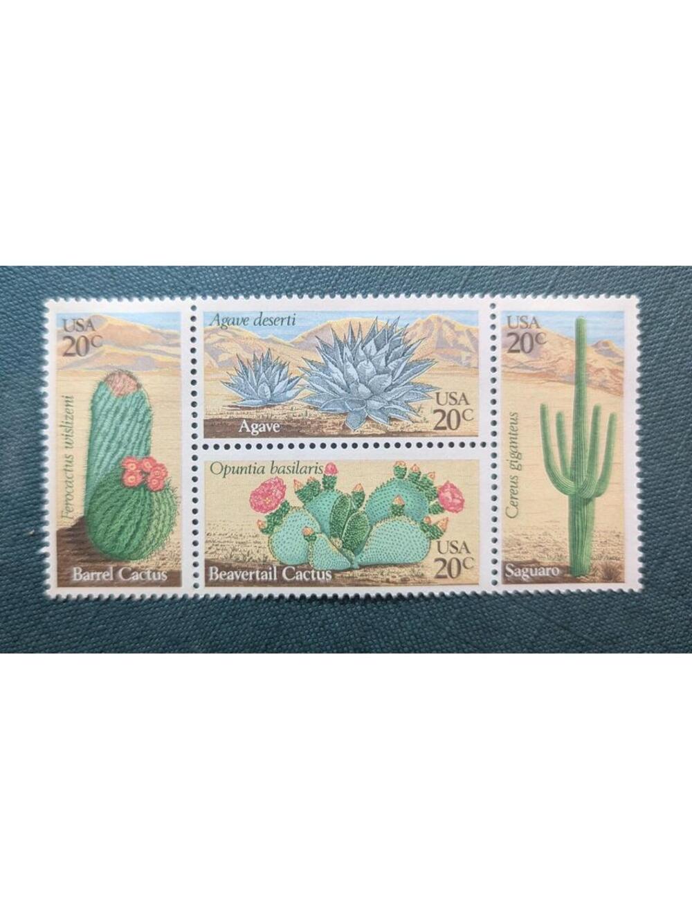 US 1942-1945 Cactus Postage 80c Stamps MNH Block